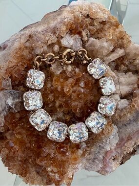 Stunning J.Crew Brilliant Crystal Link Bracelet Set in Goldtone